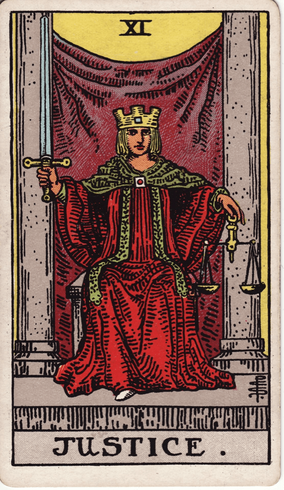 Karta tarota Sprawiedliwość (Justice)