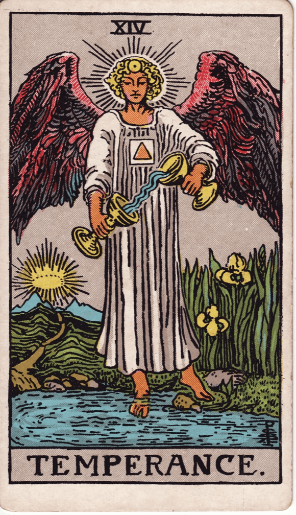 Karta tarota Umiarkowanie (Temperance)